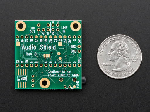 Angled shot of Audio Adapter Board for Teensy 3.x
