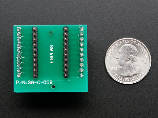 Angle shot of Test Socket - Medium SOIC-8 (200mil) with soldered on header.