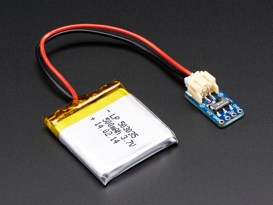 Switched JST-PH 2-Pin SMT Right Angle Breakout Board.