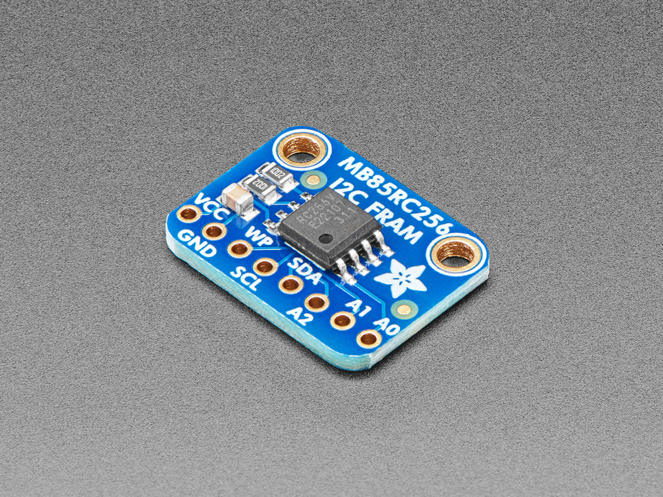 Angled shot of a Adafruit I2C Non-Volatile FRAM Breakout.