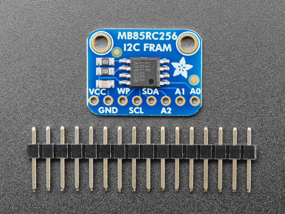 Angled shot of a Adafruit I2C Non-Volatile FRAM Breakout.