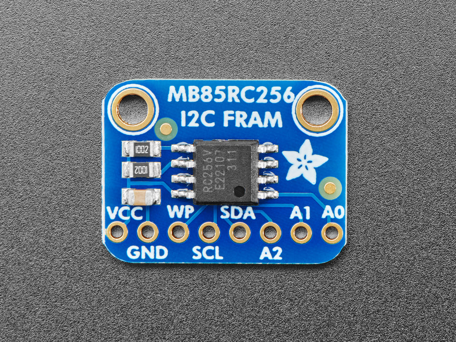 Angled shot of a Adafruit I2C Non-Volatile FRAM Breakout.