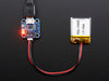 Adafruit Micro-Lipo Charger for LiPo/LiIon Batt w/MicroUSB Jack connected to battery. 