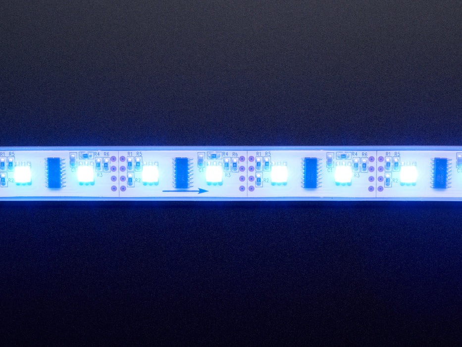 Coiled LED strip with each LED a different pink/red color