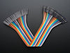 Top view of Premium Female/Female Jumper Wires - 20 x 6 (150mm) folded and fanned out.