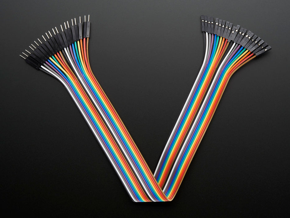 Premium Female/Male 'Extension' Jumper Wires - 20 x 12 folded over