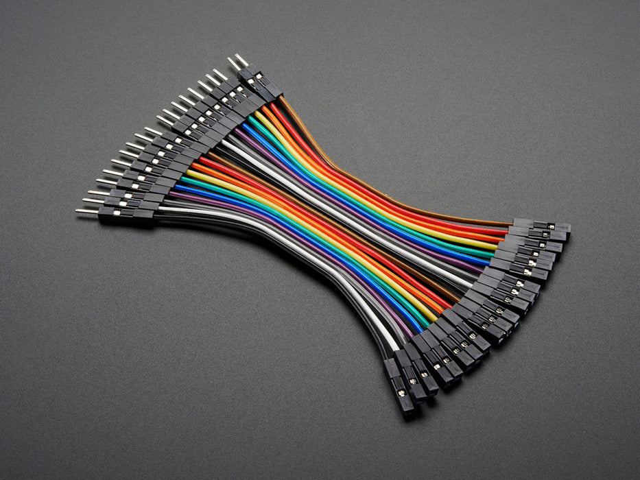 Angled shot of Premium Female/Male 'Extension' Jumper Wires - 20 x 3