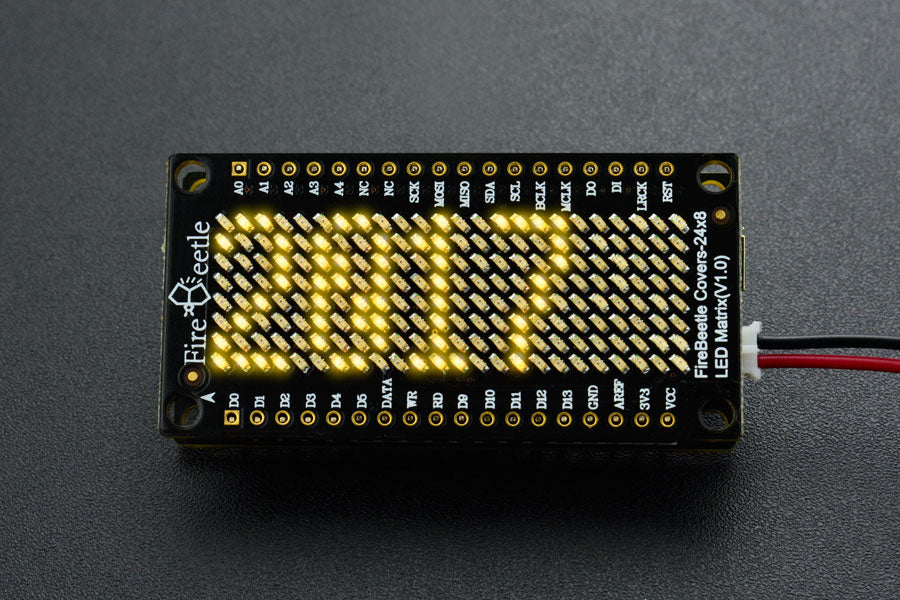 24×8 LED Matrix (Yellow) - FireBeetle Covers