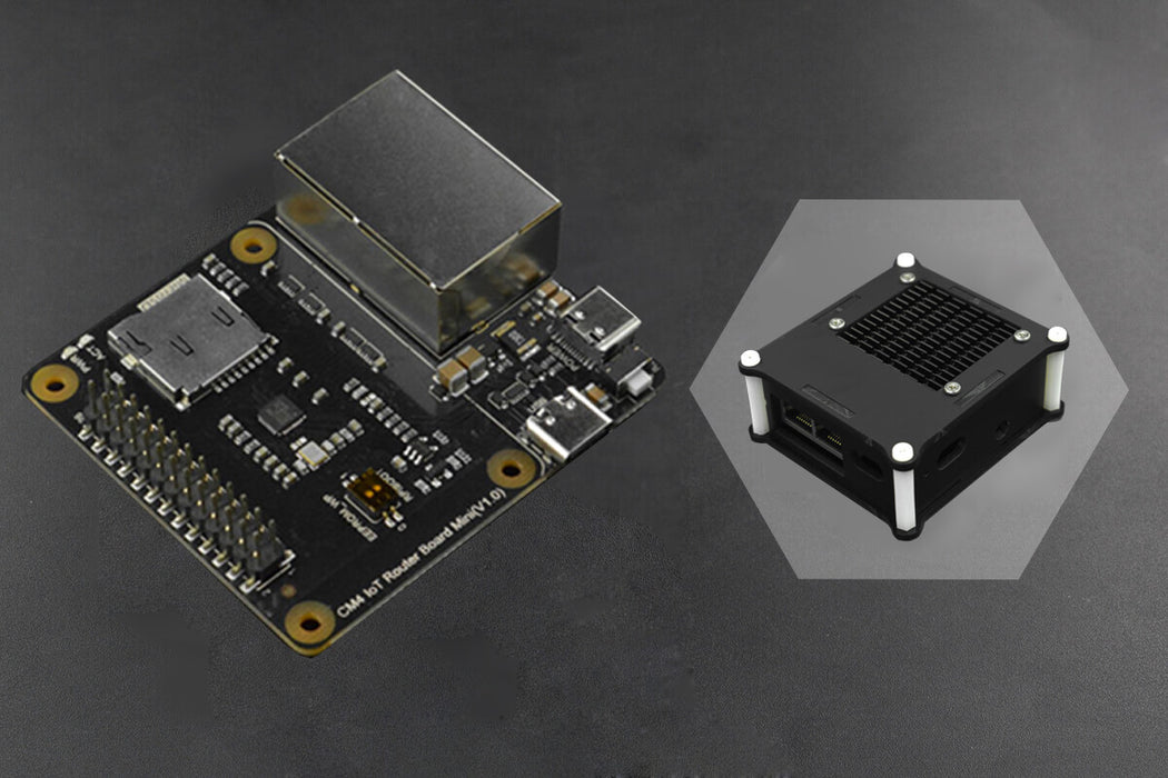 Raspberry Pi Compute Module 4 IoT Router Carrier Board Mini with Acrylic Case