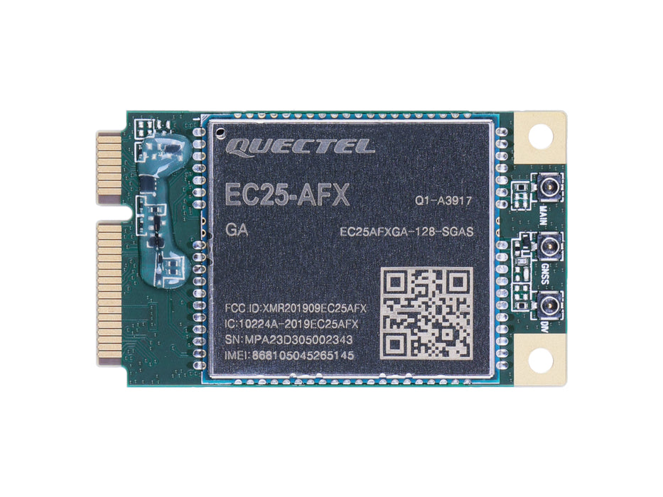 LTE Cat 4 EC25-AFXGA-mini-PCIe - 2G/3G/4G communication, built-in multiple GNSS, North American operators