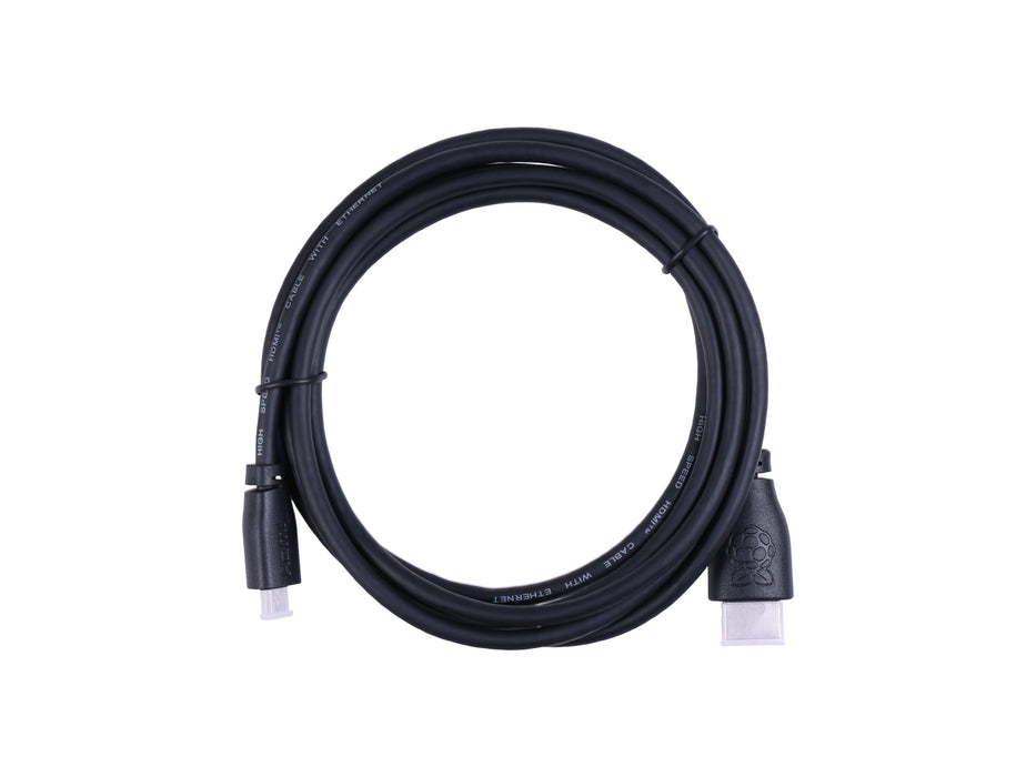 Official Raspberry Pi Micro-HDMI To Standard-Male Cable, 2Mtr Black