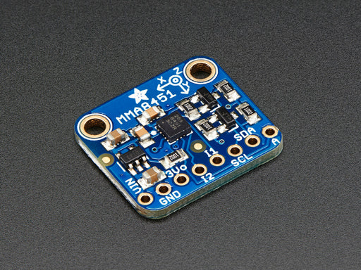 Angled shot of a Adafruit Triple-Axis Accelerometer.