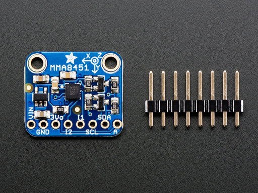 Angled shot of a Adafruit Triple-Axis Accelerometer.