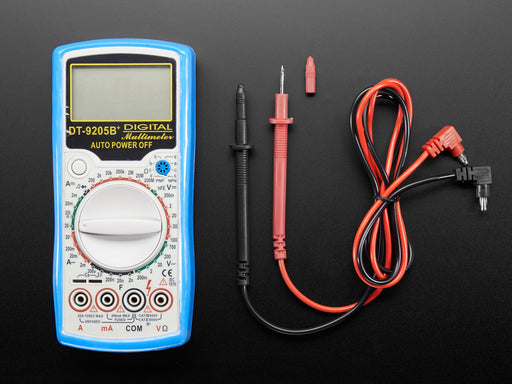 Angled shot of a Digital Multimeter - Model 9205B+. 