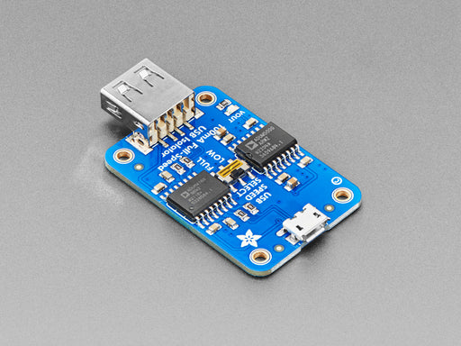 Angled shot of a Adafruit USB Isolator - 100mA Isolated Low/Full Speed USB.