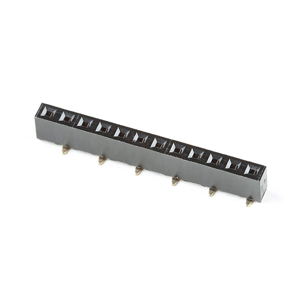 Straight Female Header - 12-Pin, Short (SMD)