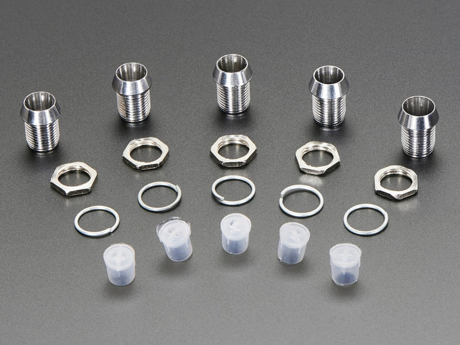 5mm Chromed Metal Narrow Bevel LED Holder with red LED installed