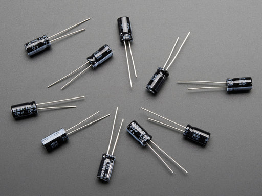 Pack of 10 through hole  220uF 16V Electrolytic Capacitors