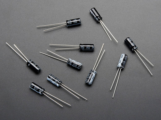 Pack of 10 through hole 47uF 25V Electrolytic Capacitors