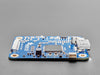 Angled shot of blue, rectangular HDMI breakout board.