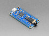 Angled shot of long blue rectangular audio FX sound board.