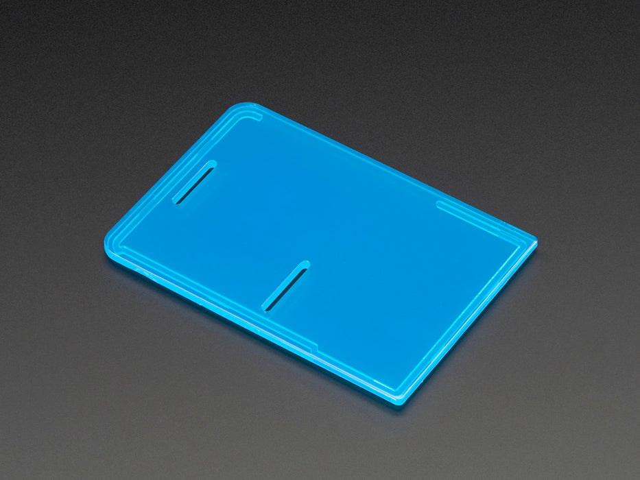 Angled shot of Raspberry Pi Model B+ / Pi 2 / Pi 3 Case Lid in blue.