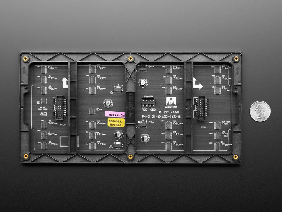 Vide of assembled and powered on 64x32 RGB LED Matrix Panel - 4mm pitch. The matrix displays "Black Lives Matter" alongside the Raised Fist.