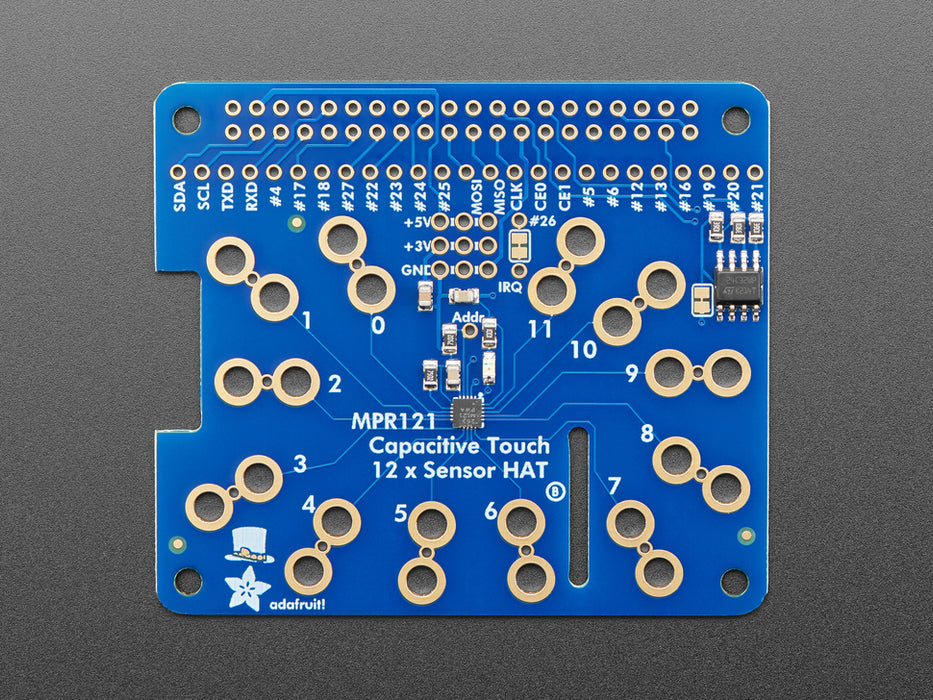 Video of a white hand pressing various bananas, oranges, and other fruits connected to a Raspberry Pi with Adafruit Capacitive Touch HAT via alligator test clip leads.