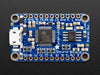 Angled shot of blue rectangular audio FX sound board.