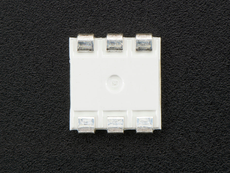 Top down view of a 5050 Cool White LED w/ Integrated Driver Chip. 