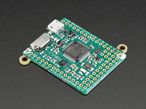 Angled shot of a MicroPython pyboard.