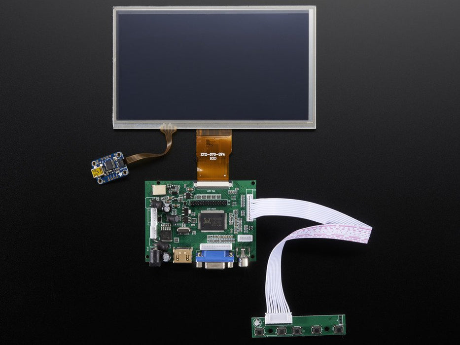 HDMI 4 Pi: 7" Display w/Touchscreen 1024x600- HDMI/VGA/NTSC/PAL