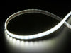 Video of part of an LED strip glowing cool white LEDs.