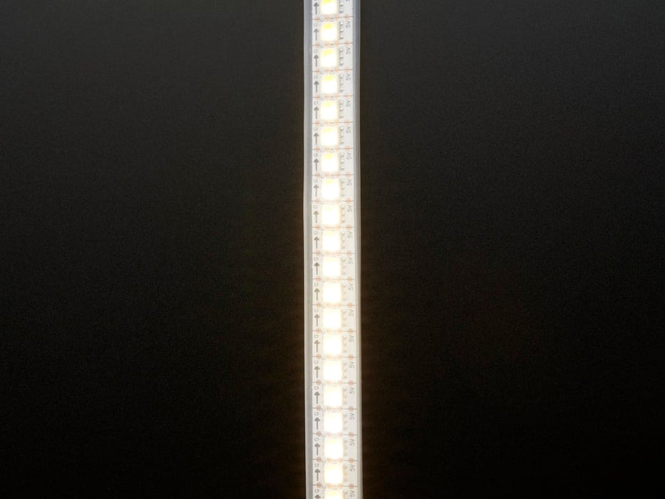 Video of part of an LED strip oscillating warm white LEDs.