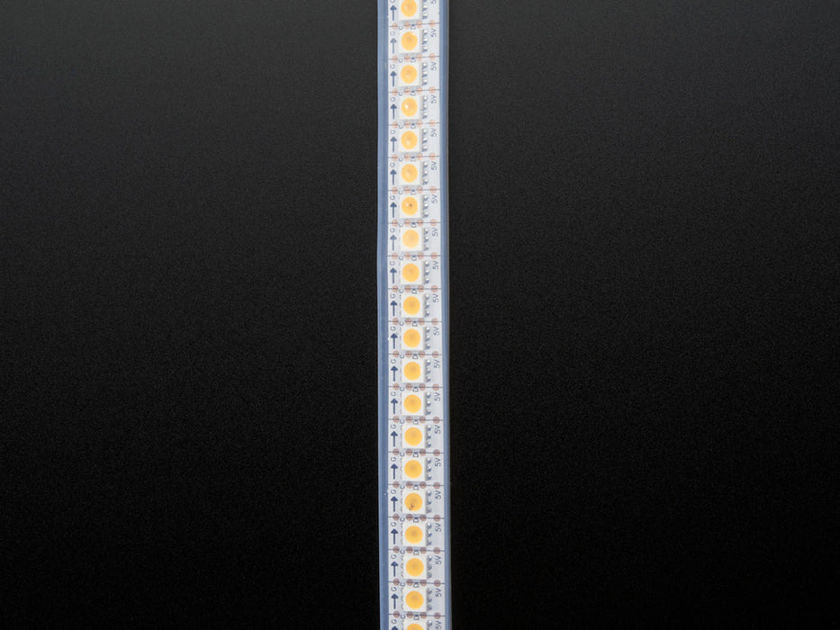 Video of part of an LED strip oscillating warm white LEDs.