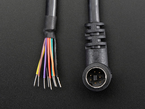 Mini-DIN cable with loose-raw wire ends.