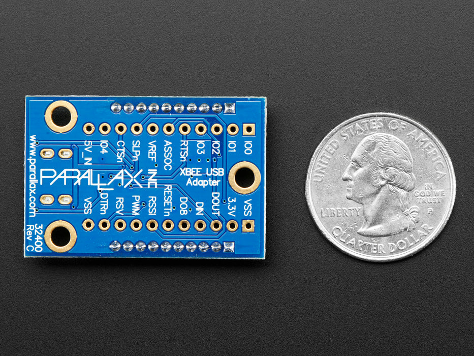 Assembled Parallax USB to XBee adapter.