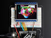 TFT breakout wired to arduino, hand doodling of a flower and a sun using touchscreen