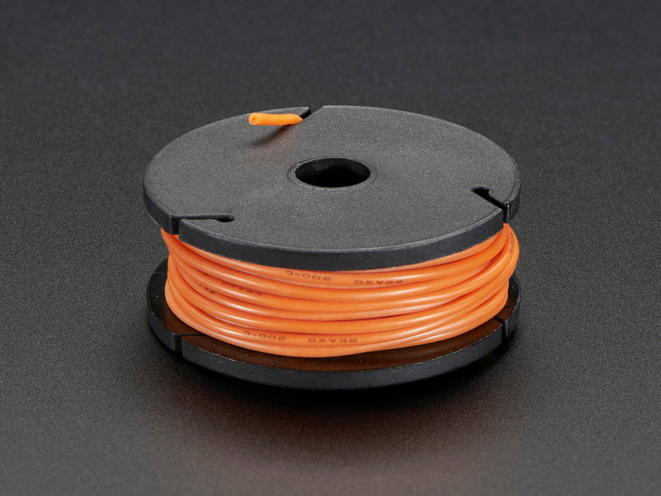 Silicone Cover Stranded-Core Wire - 25ft 26AWG - Orange