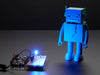 Very bright LED bathing robot figuring in rainbow light