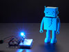 Very bright LED bathing robot figuring in rainbow light