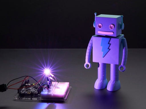 Very bright LED bathing robot figuring in rainbow light