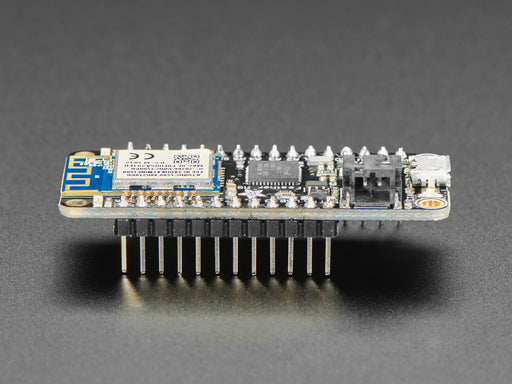 Angled shot of Assembled Adafruit Feather M0 WiFi. 