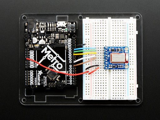 Angled shot of a Adafruit Bluefruit LE SPI Friend - Bluetooth Low Energy (BLE). 