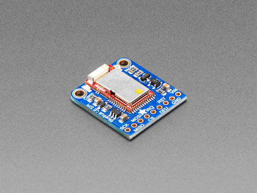 Angled shot of a Adafruit Bluefruit LE SPI Friend - Bluetooth Low Energy (BLE). 