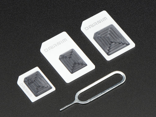 Pack of 3 different SIM Card Adapters with remover tool