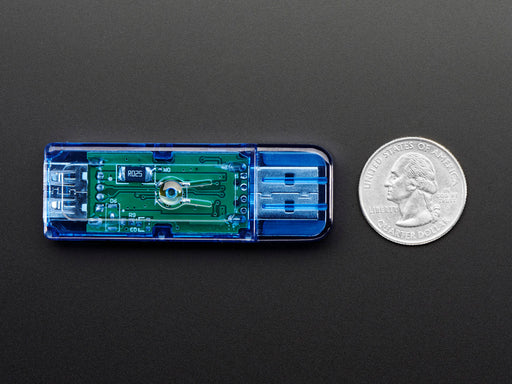 Top view of USB Voltage Meter with OLED Display that reads various measurements.
