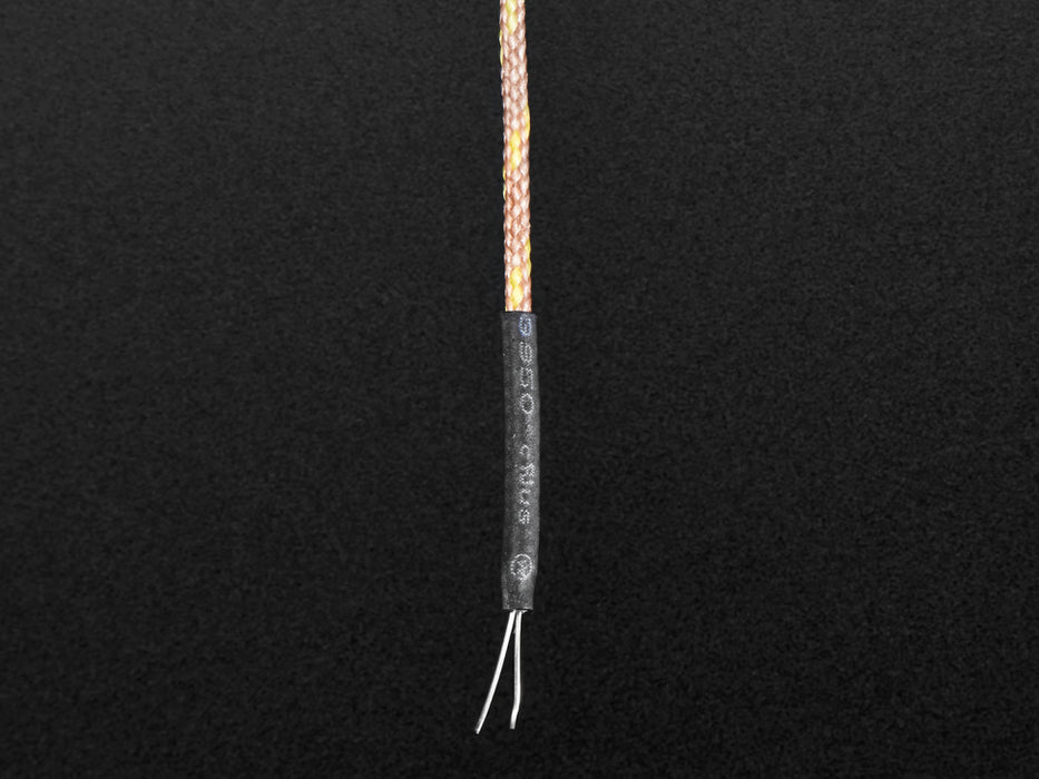 Angled shot of a Thermocouple Type-K Glass Braid Insulated wire. 