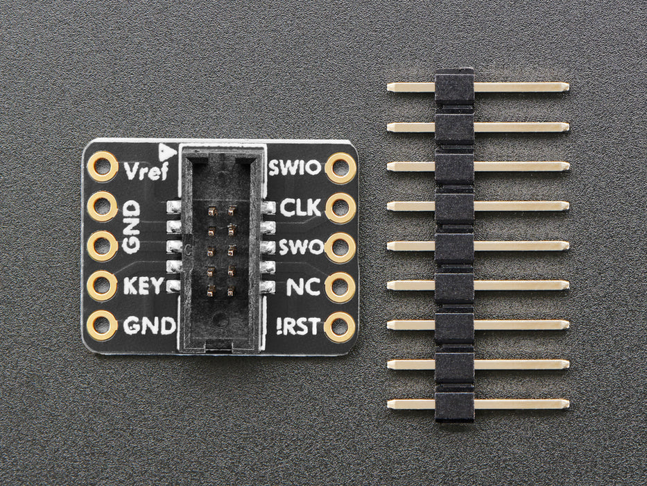 Angled shot of SWD (2x5 1.27mm) Cable Breakout Board