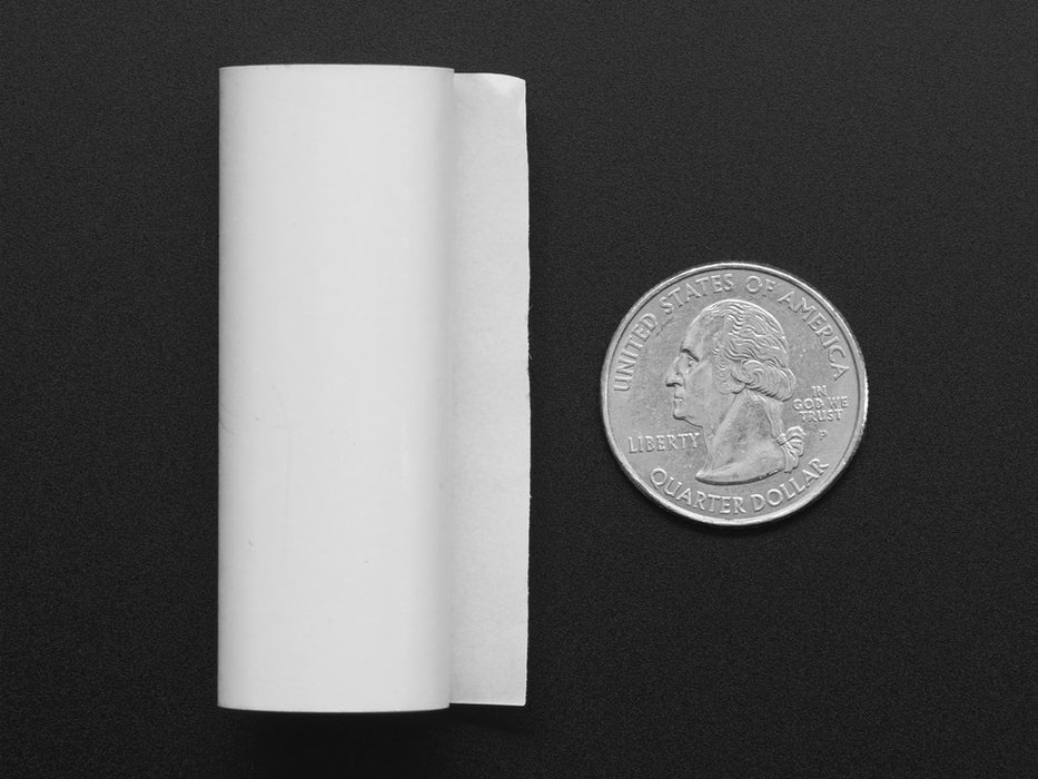 Angled shot of a Thermal Paper Roll - 16' long, 2.25". 